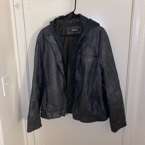 Kenneth Cole Reaction leather hoodie